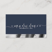 Navy Silver Elegance Visitenkarte (Vorderseite)