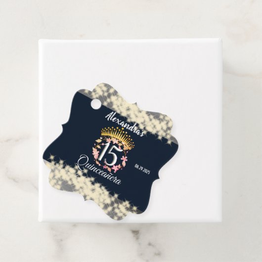 Navy Silver Elegant Quinceanera Feier Geschenkanhänger (Beispiel)