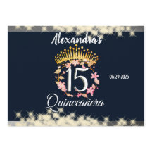 Navy Silver Elegant Quinceanera Feier