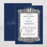 Navy Silver Frame Royal Crown Brunch und Bubbly
