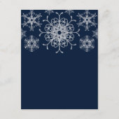 Navy Silver Glitzer sieht Snowflakes RSVP Card (Rückseite)