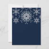 Navy Silver Glitzer sieht Snowflakes RSVP Card Karte (Rückseite)