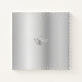 Navy Silver Glitzern Tiara Quinceñera Gästebuch Notizblock (Rückseite)