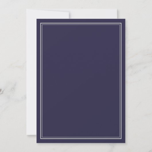 Navy Silver Gray Bar Mitzvah Einladung (Rückseite)