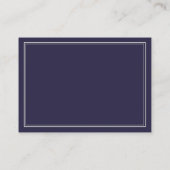 Navy Silver Gray Bar Mitzvah Empfang Card Begleitkarte (Rückseite)