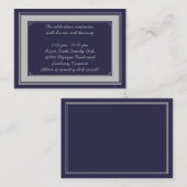 Navy Silver Gray Bar Mitzvah Empfang Card Begleitkarte (Vorne/Hinten)