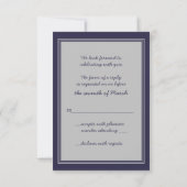 Navy Silver Gray Bar Mitzvah Replik Card RSVP Karte (Rückseite)