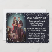 Navy Silver Light Foto Weihnachts-Party für Untern Einladung (Vorderseite)