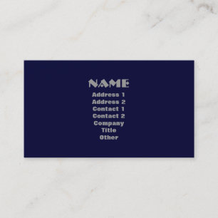 Navy & Silver Modern Monogram Business Card Visitenkarte