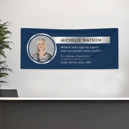 Navy & Silver Promotions Corporate Business Foto Banner