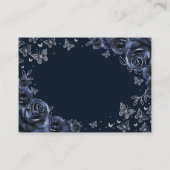 Navy Silver Quinceanera Reception Details Begleitkarte (Rückseite)