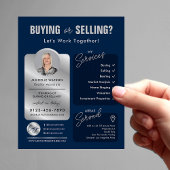 Navy & Silver Real Anwesen Agent Beruflicher Flyer