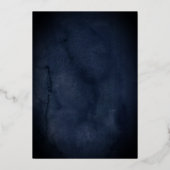 Navy Silver Sparkle Blume Tiara Quinceanera Folieneinladung (Rückseite)