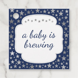 Navy Silver Twinkle - ein Baby braut danke Geschenkanhänger