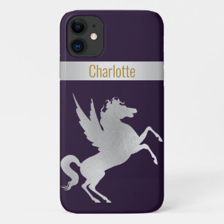 NAVY SILVER UNICORN IPHONE COVER individuell anpas