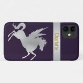NAVY SILVER UNICORN IPHONE COVER individuell anpas (Rückseite (Horizontal))