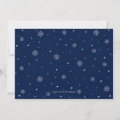 Navy & Silver Winter Wonderland Boy Baby Dusche Einladung (Rückseite)