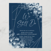 Navy & Silver Wir machen noch 50 Jahre alt Einladung (Vorne/Hinten)