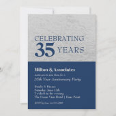 Navy Silver zum Jahrestag Einladung (Vorderseite)