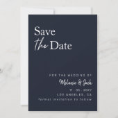 Navy Simple Calligraphy Foto Save the Date (Vorderseite)