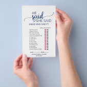Navy Simple Calligraphy Wedding Word Search Game Flyer (Handgriff)