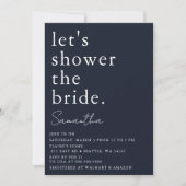 Navy Simple Elegante Modernes Brautparty Einladung (Vorderseite)