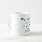 Navy Simple Favorite Son Geschenk an Mutter Kaffeetasse (Vorderseite Links)