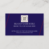 Navy Simple formale QR Code Beruflich modern Visitenkarte (Rückseite)