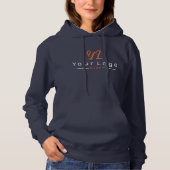 Navy Simple Front +Back Print Business Logo Frauen Hoodie (Vorderseite)