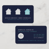 Navy Simple Modern Chic House Inspection Visitenkarte (Vorne/Hinten)