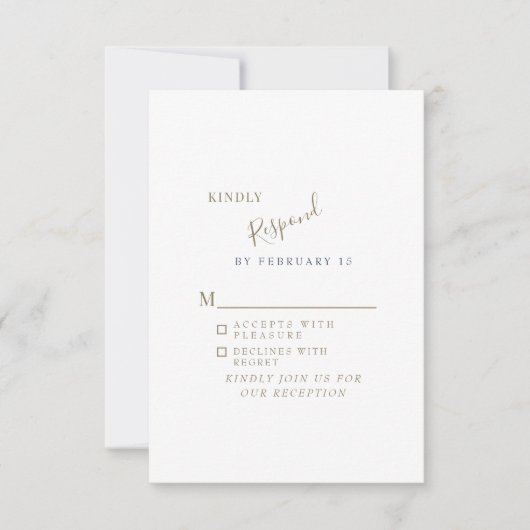 Navy Simple Modern Wedding RSVP (Vorderseite)
