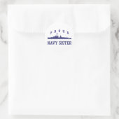 Navy Sister Runder Aufkleber (Tasche)