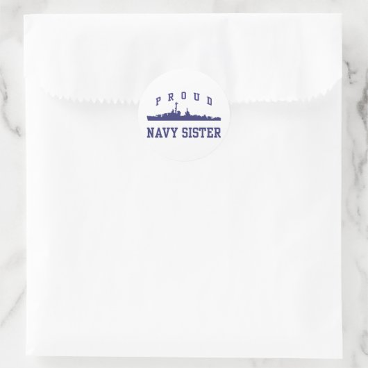 Navy Sister Runder Aufkleber (Tasche)