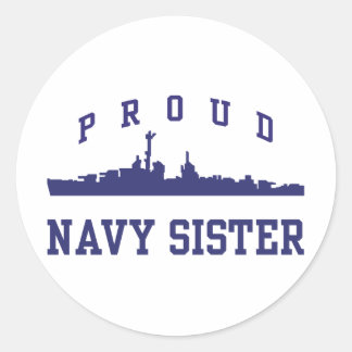 Navy Sister Runder Aufkleber