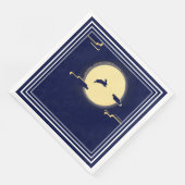 Navy Sky - White Moon Window Mitte Herbst Festival Serviette (Ecke)