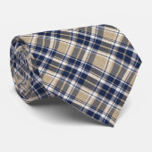Navy, Slate Blue, Khaki... & White Classic Plaid Krawatte (Gerollt)