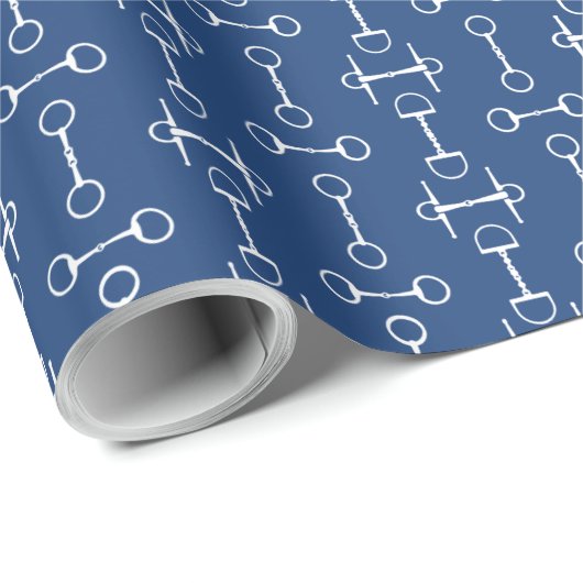 Navy Snaffe Bit Wrapping Paper Geschenkpapier (Rolleneckpunkt)