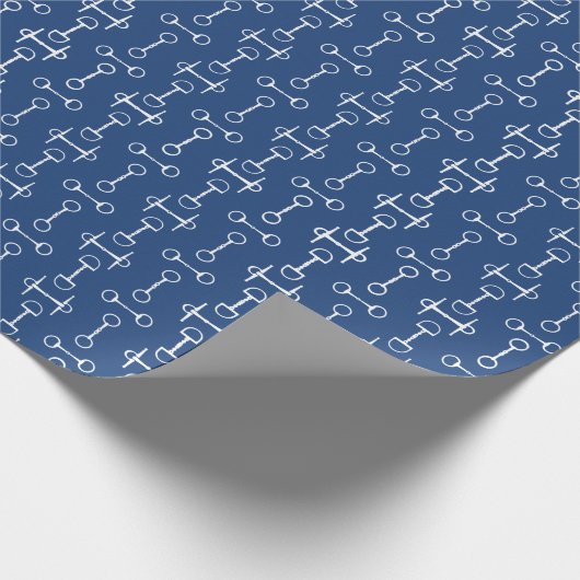 Navy Snaffe Bit Wrapping Paper Geschenkpapier (Ecke)