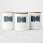 Navy Snowberry+Eucalyptus Winter Wedding Gefallen Lebensmitteletikett (Flaschen)