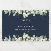 Navy Snowberry+Eucalyptus Winter Wedding Gefallen Lebensmitteletikett (Einzelnes Label)