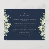 Navy Snowberry+Eukalyptus Ewedding Details Begleitkarte (Vorderseite)