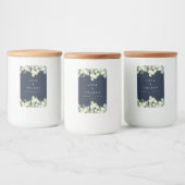 Navy Snowberry+Eukalyptus Winter Wedding Lebensmitteletikett (Flaschen)