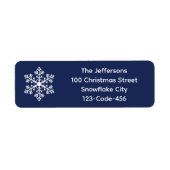 Navy Snowflake Address Labels (Vorne)