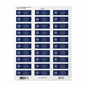 Navy Snowflake Address Labels (Vorne)