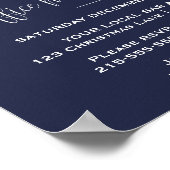 Navy Snowflake Company Weihnachten Party Einladung Poster (Ecke)