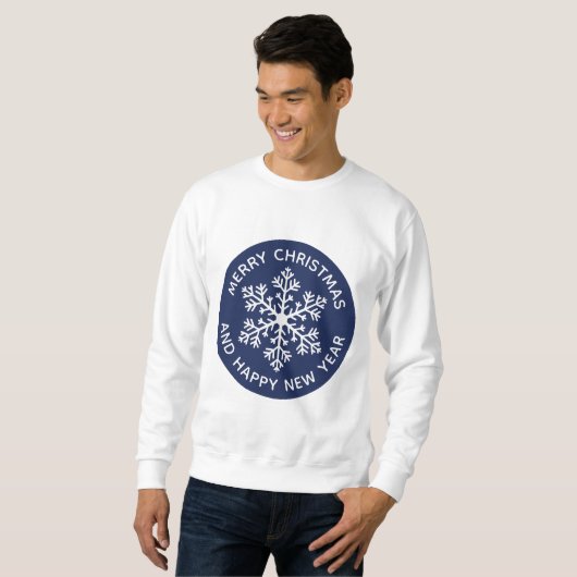 Navy Snowflake Festive Sweatshirt (Vorne ganz)