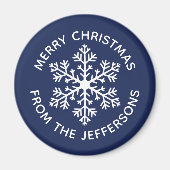 Navy Snowflake Magnet (Vorne)