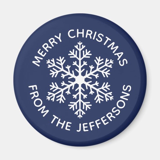 Navy Snowflake Magnet (Vorne)