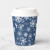 Navy Snowflake ONE Paper Cup Pappbecher (Links)