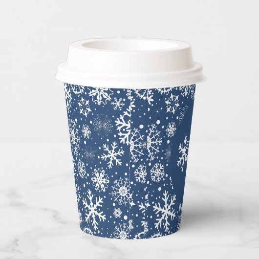 Navy Snowflake ONE Paper Cup Pappbecher (Rechts)